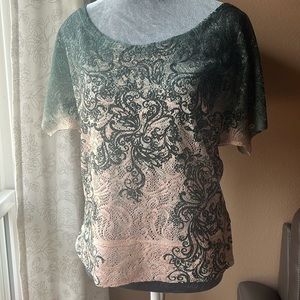Women’s Maurice’s Green & Cream Dressy Lacey Top Size Medium